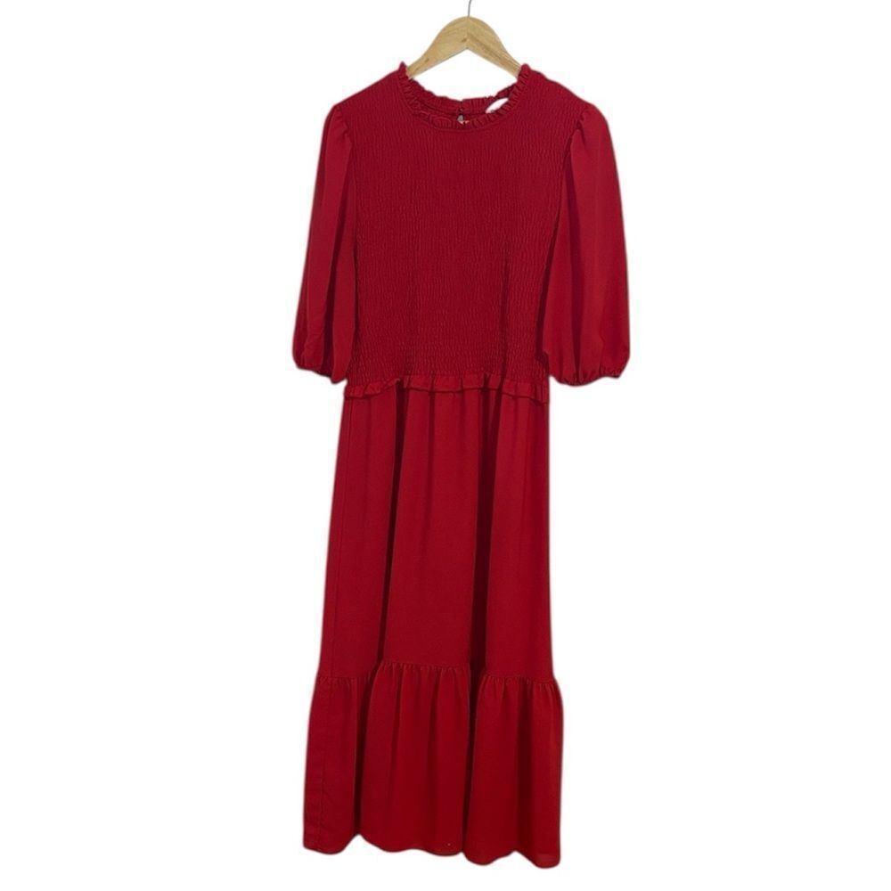Nanette Lepore Red Smocked Dress, Christmas, 14